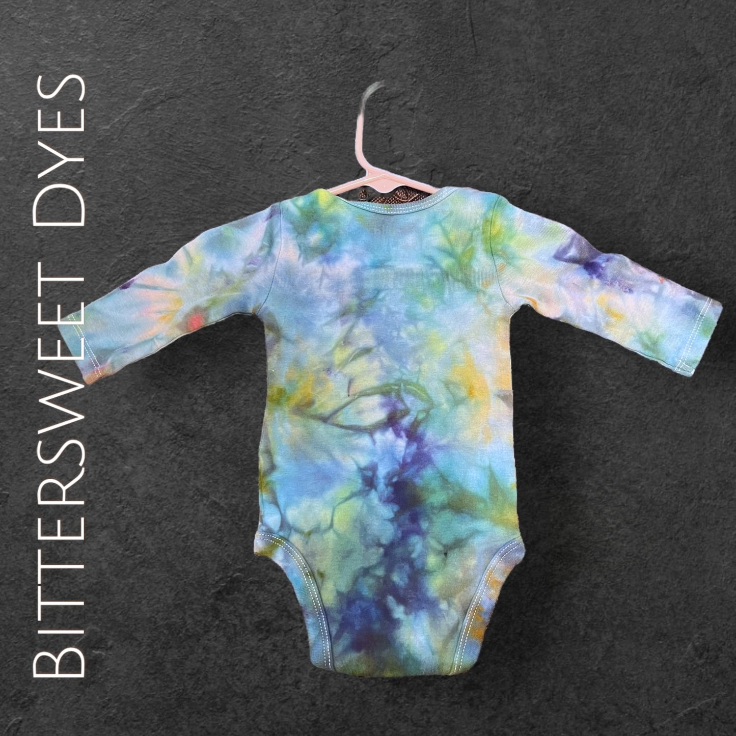 0-3 mo. Long Sleeve Ice Dyed Onesie