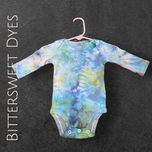 0-3 mo. Long Sleeve Ice Dyed Onesie