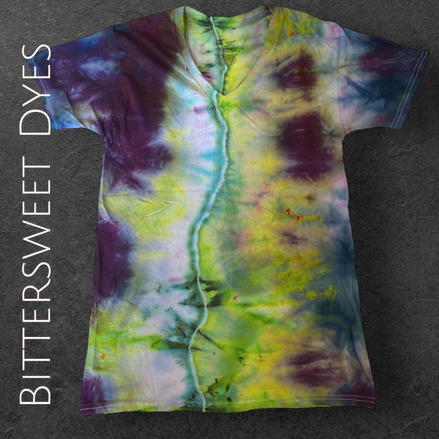 S V-Neck Womens Ice Dyed Tee