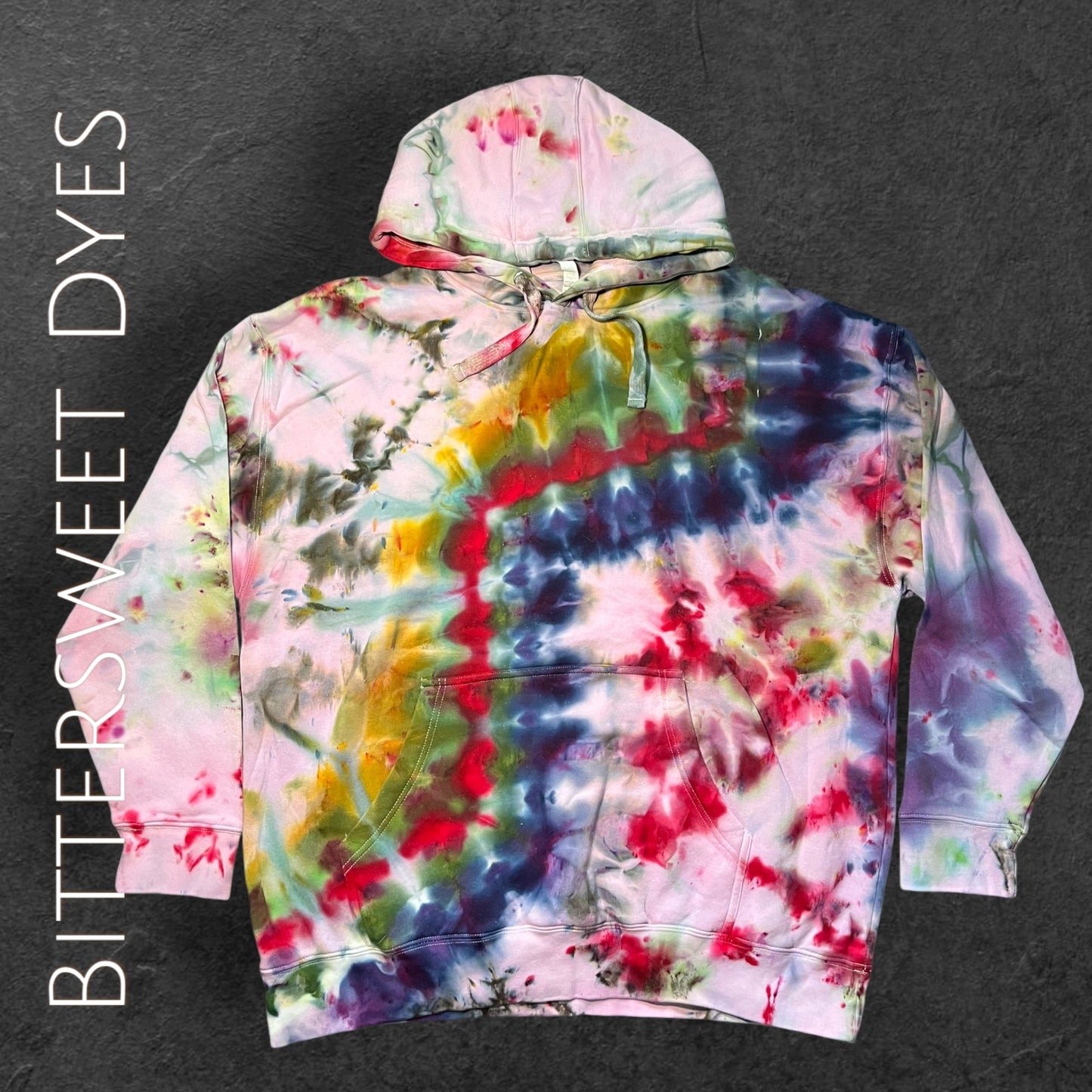 XL Pleated Ice Dye Hoodie