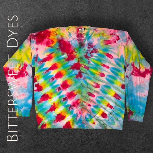 XL Pleated Ice Dye Sweater