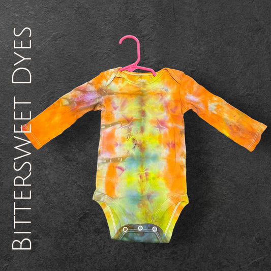 6-9 mo. Long Sleeve Ice Dyed Onesie