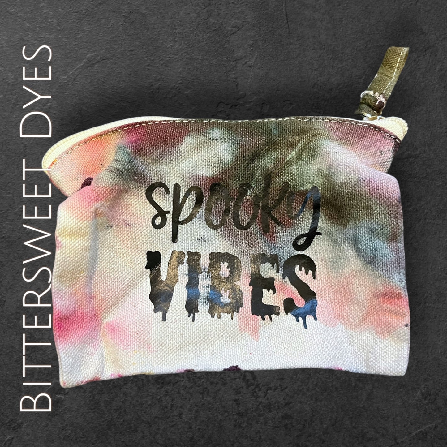 Ice Dye "Spooky Vibes" Canvas Bag