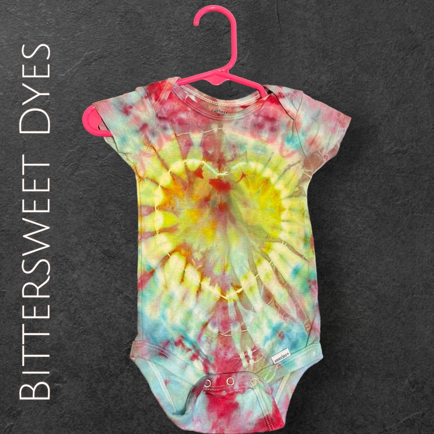 3-6 mo. Heart Ice Dyed Onesie