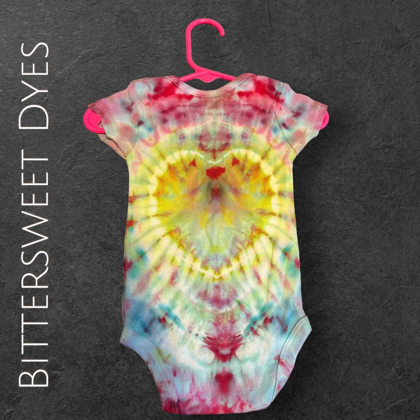 3-6 mo. Heart Ice Dyed Onesie