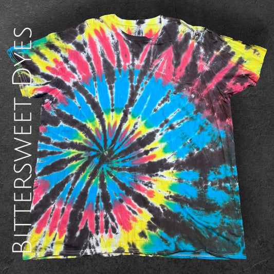 3XL Liquid Tie Dye Spiral Tee